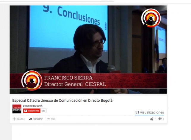 Especial C Tedra Unesco De Comunicaci N En Directo Bogot Francisco